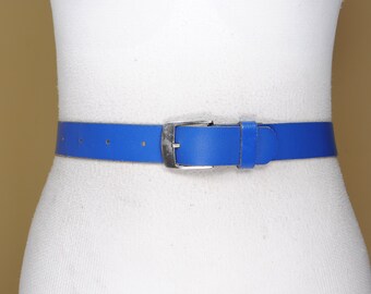 Vintage Asymmetrical Blue Belt Vintage LEATHER Navy Blue 4 main image 2