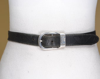 Vintage Armani Black Leather Belt - Etsy