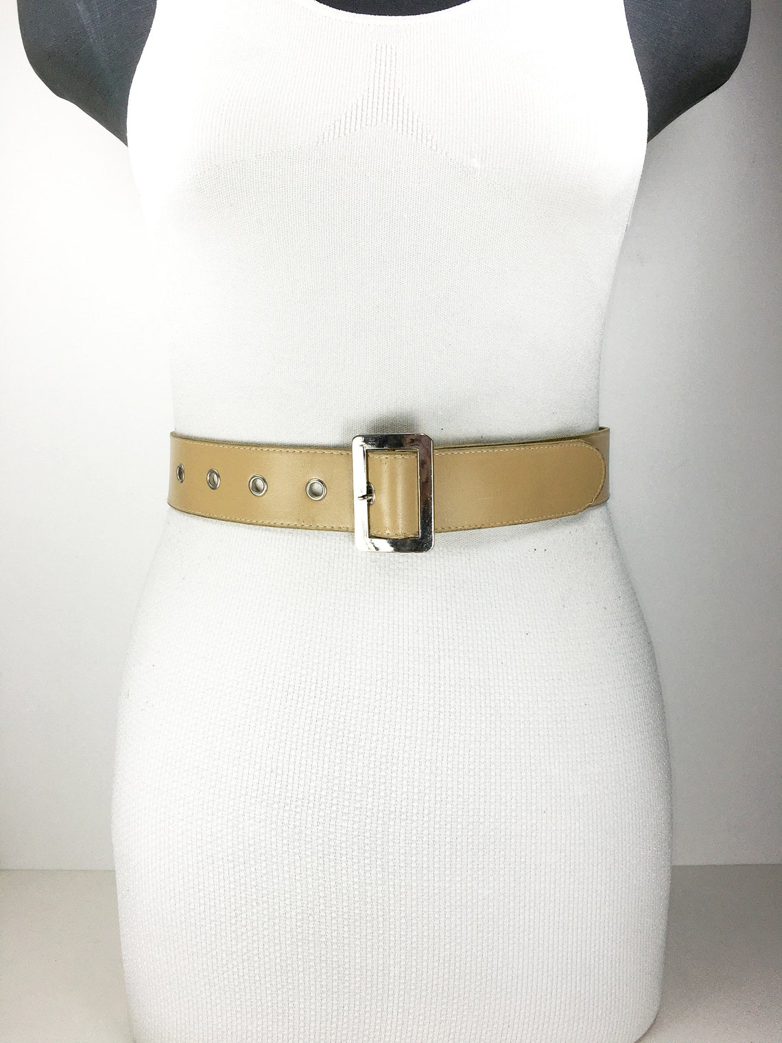 Vintage Wide Khaki Green belt for women Etsy