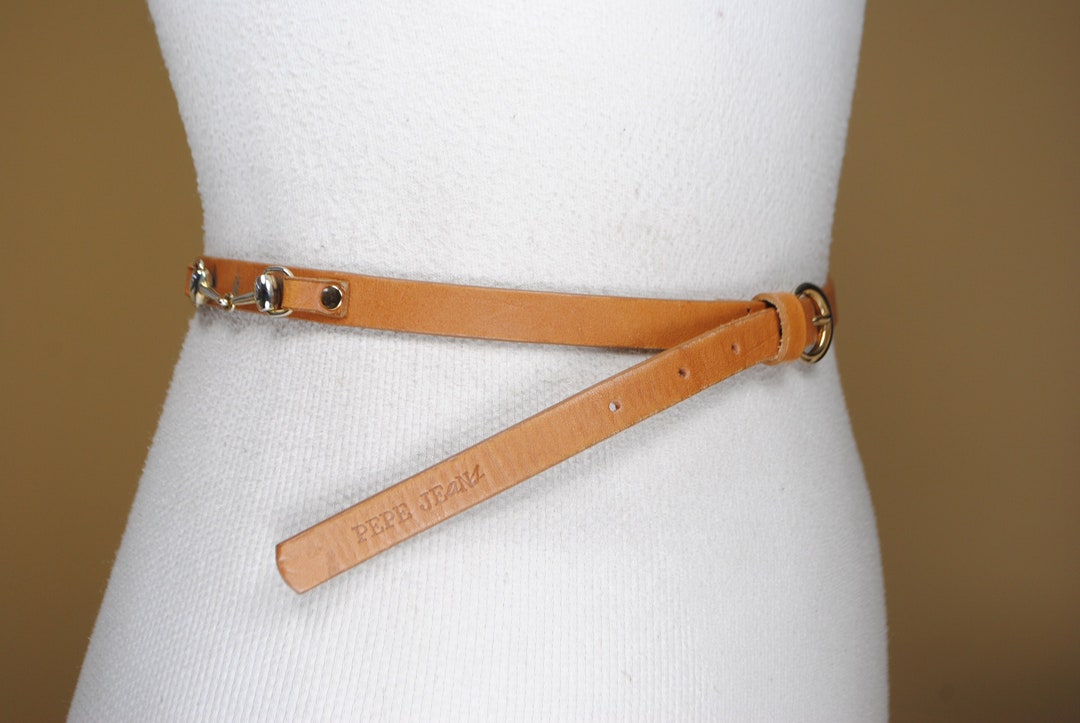 Cinturón de cuero vintage Pepe Jeans: Cinturón marrón fino con