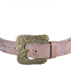 Mauve Leather Belt - Etsy display picture 1