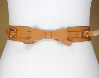Ceinture brune large tan, boucle double, ceinture corset d’arc pour femmes