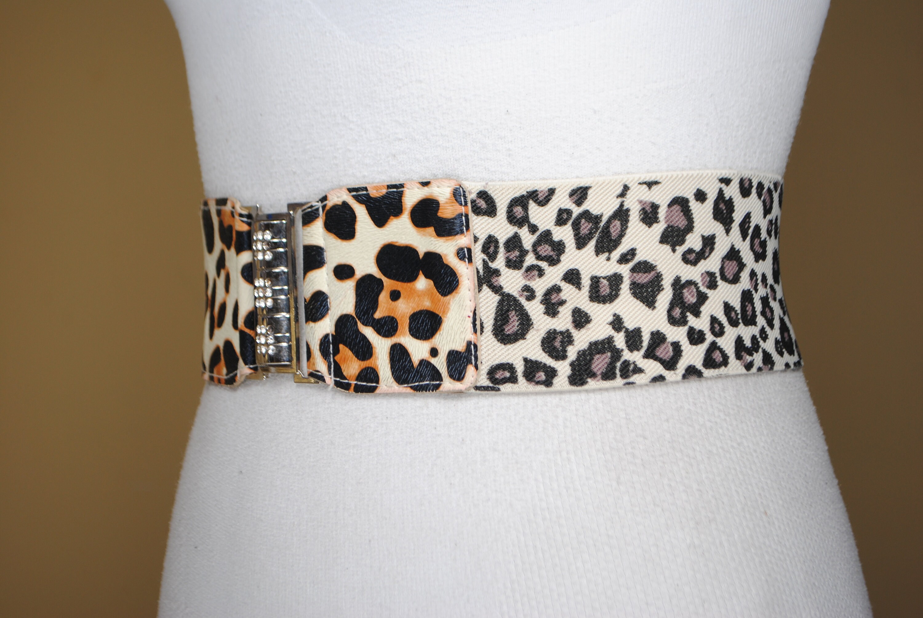 Vintage Leopard Cinch Belt: Wide Elastic Corset Belt - Etsy display picture 2
