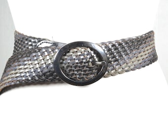 Cinturón de cuero trenzado: Cinturón ancho bohemio tejido, ajustable