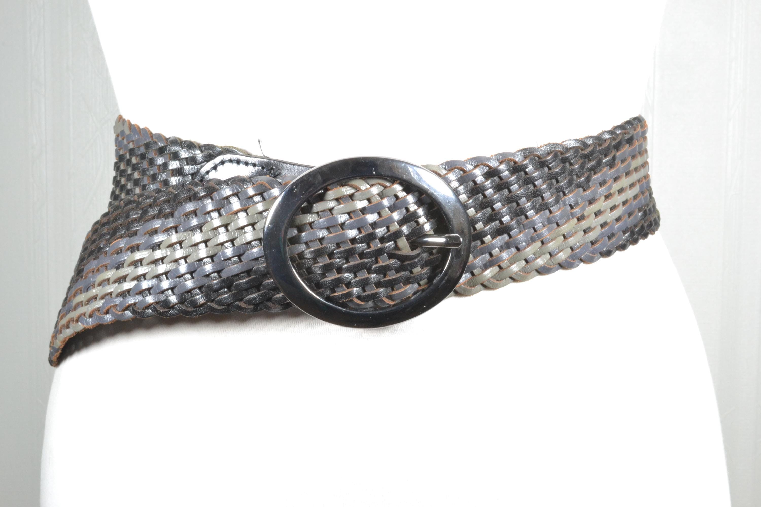 Braided Leather Waist Belt: Wide Woven Boho Belt, Adjustable  display picture 2