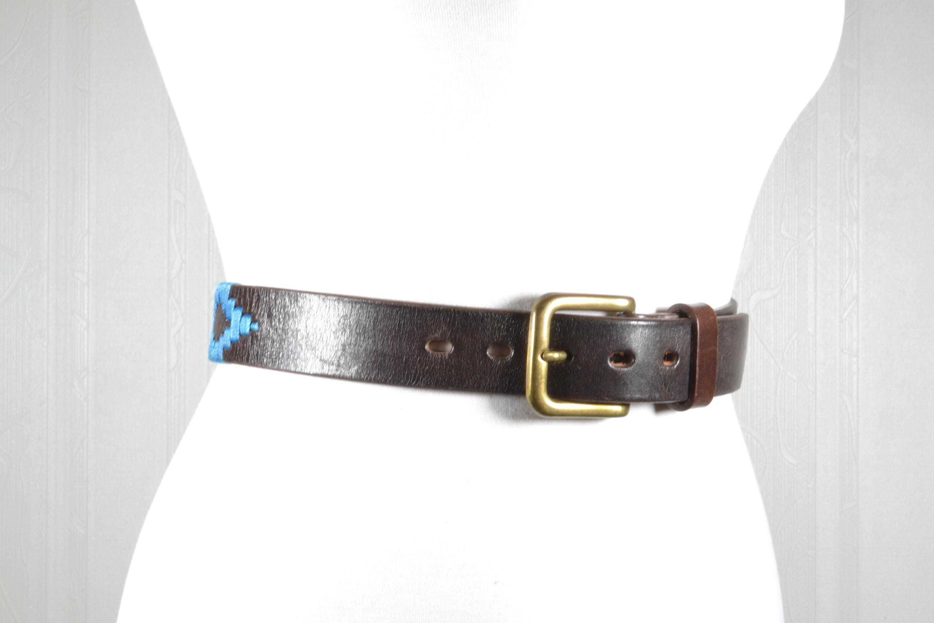 VINTAGE WIDE SUEDE GROMMET CORSET BELT BLUE 70s 80s Leather Italy Boho‎ Western Leather Women main image 4