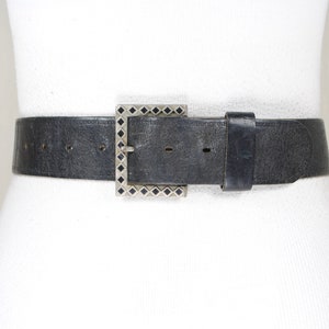 Black Belt With Silver Square Buckle 1.5 Inch Belt 1 1/2