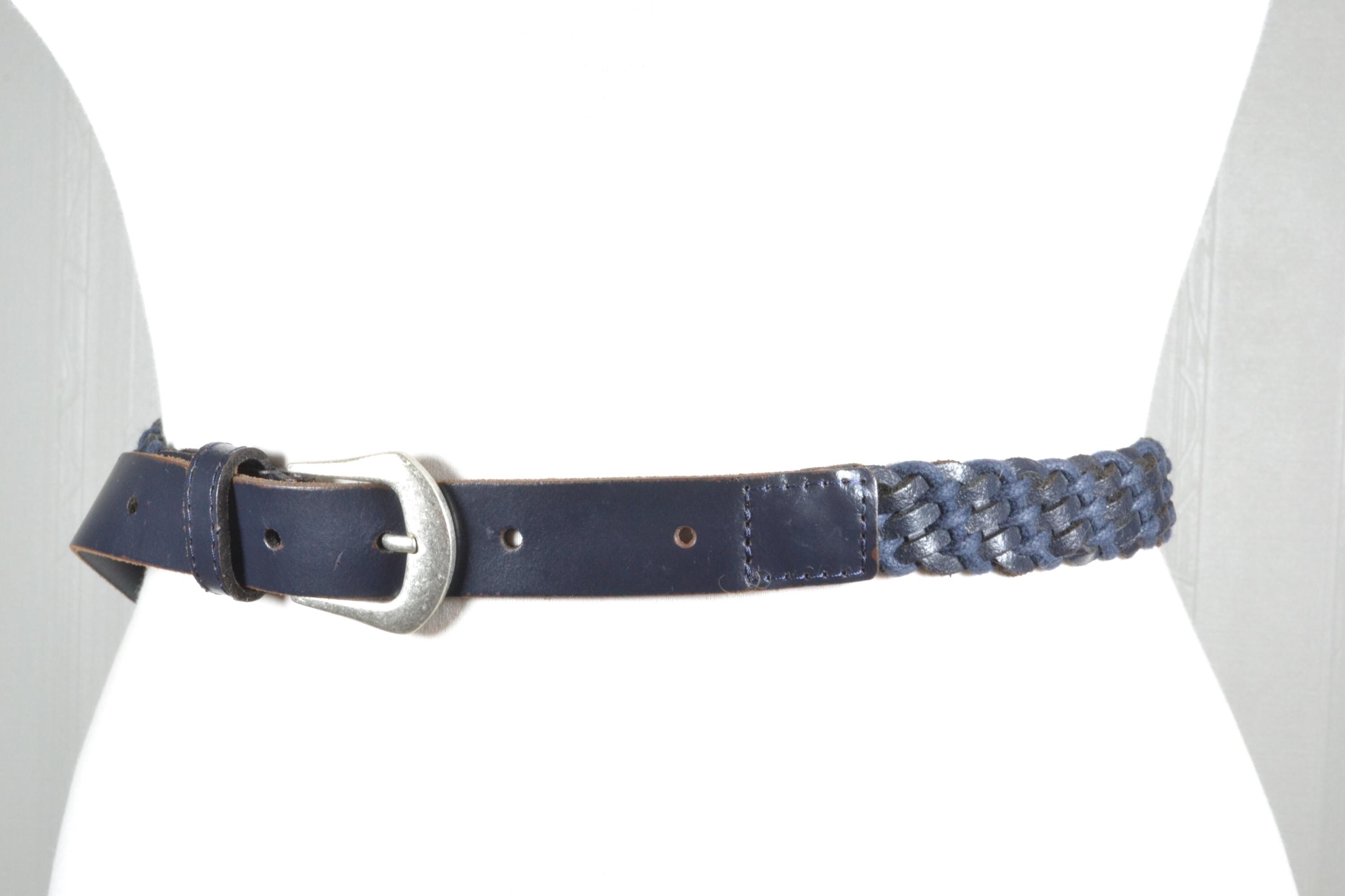 Jil‎ Sander vintage leather belt Navy Blue b1198d-navy-suede-belt-615118.  main image 3