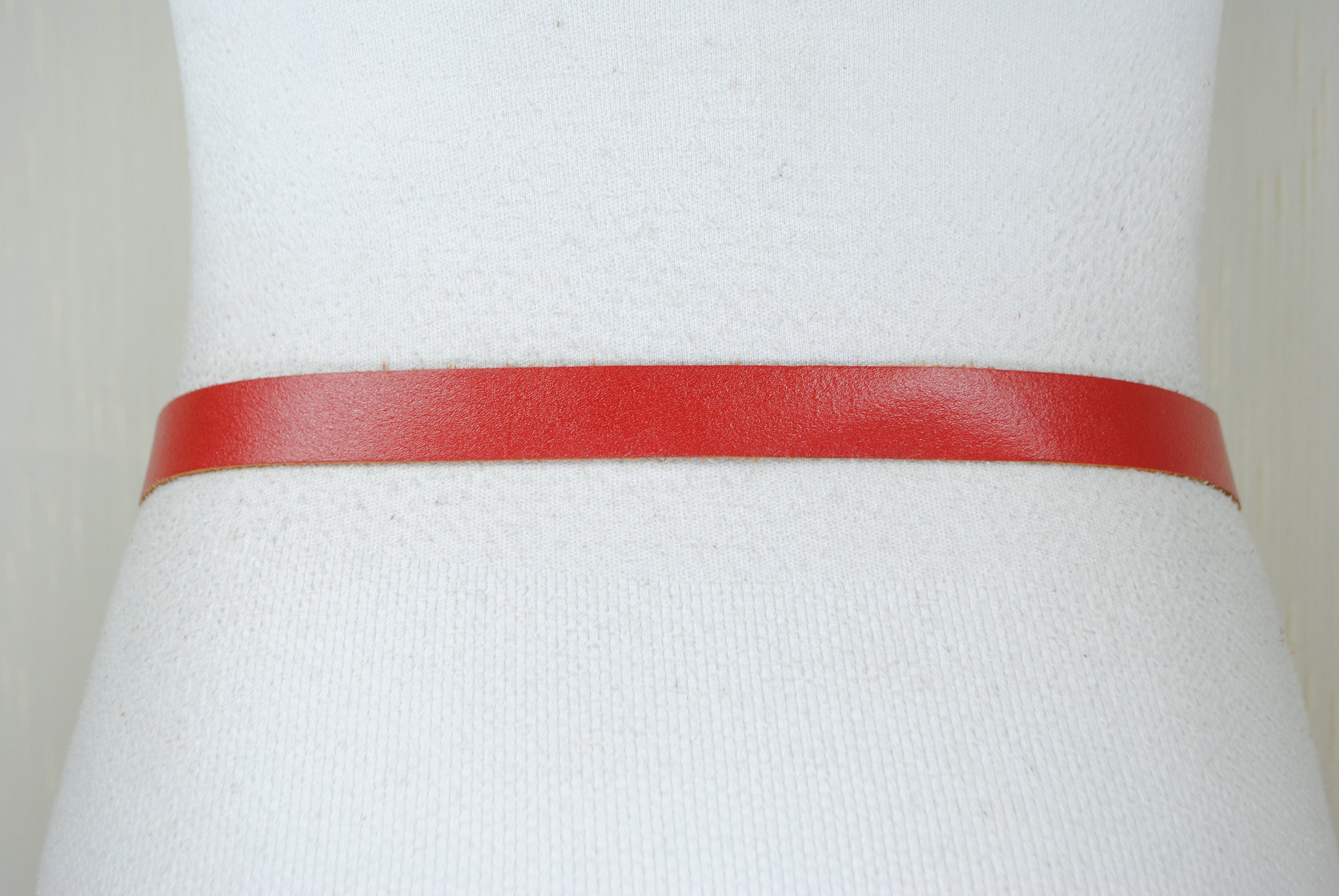 Very Rare Vintage Stylish Red Belt with White and Silver tone Accents Vintage 90s Red Leather Belt: Wide Perforated Design, Silver  main image 3