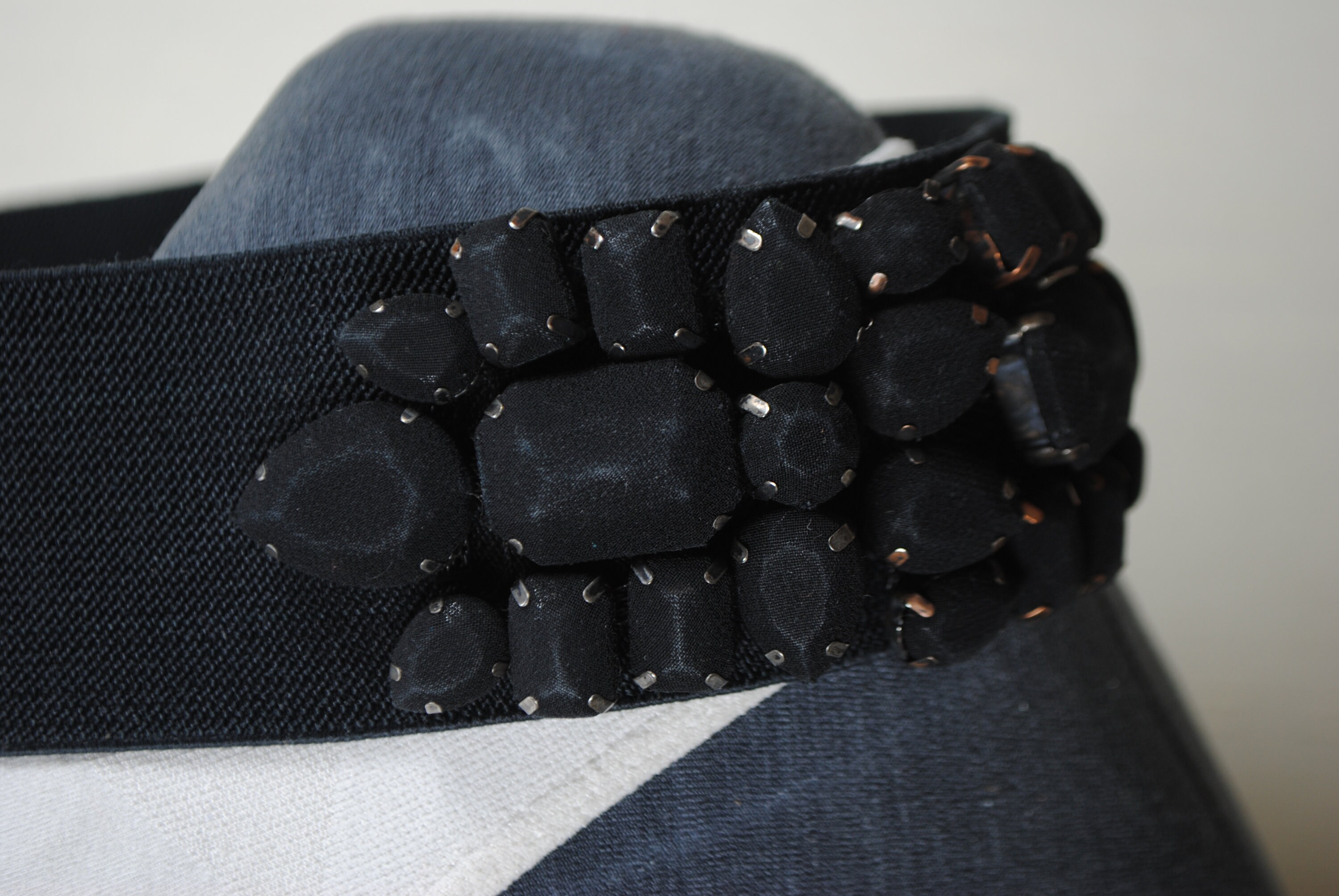 Vintage Black Beaded  Embellished Belt by Vinky - 39” long-18W B969 - Black Beaded Belt - Double J Saddlery main image 4