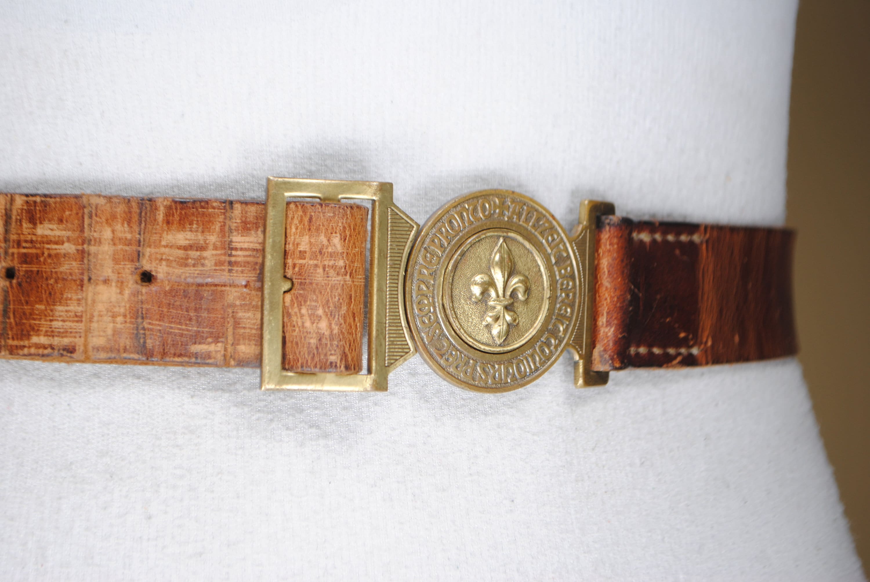 1940s Boy Scouts Belt Swiss Army Belt Vintage Engraved Lily Etsy