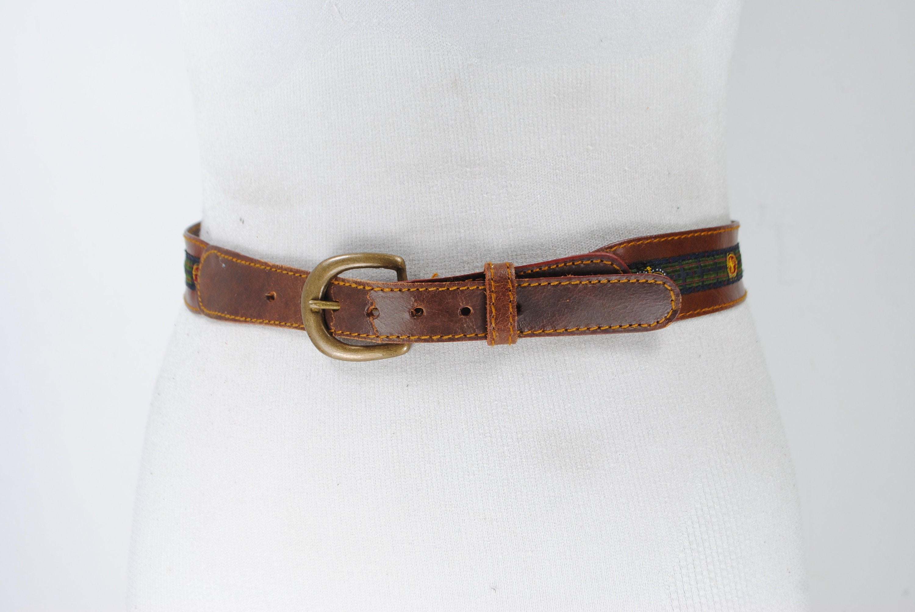 Emerald Cotton Brown Leather Belt for Golf Surcingle Belt - Etsy