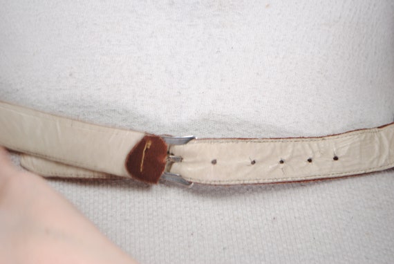 Brown wide suede dirndl leather belt for women - image 4