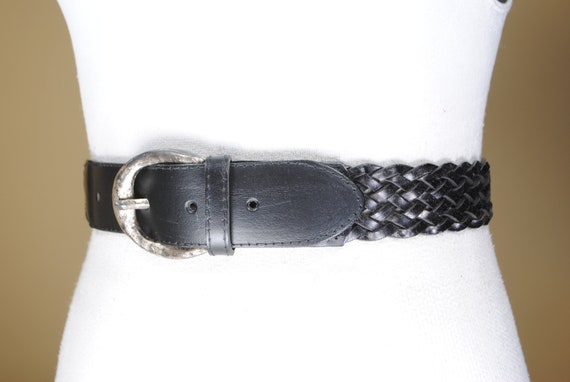 29-34 Wide Corset Elastic Belt Black Lizard Snake Pattern Stretch Belt for women 80s
