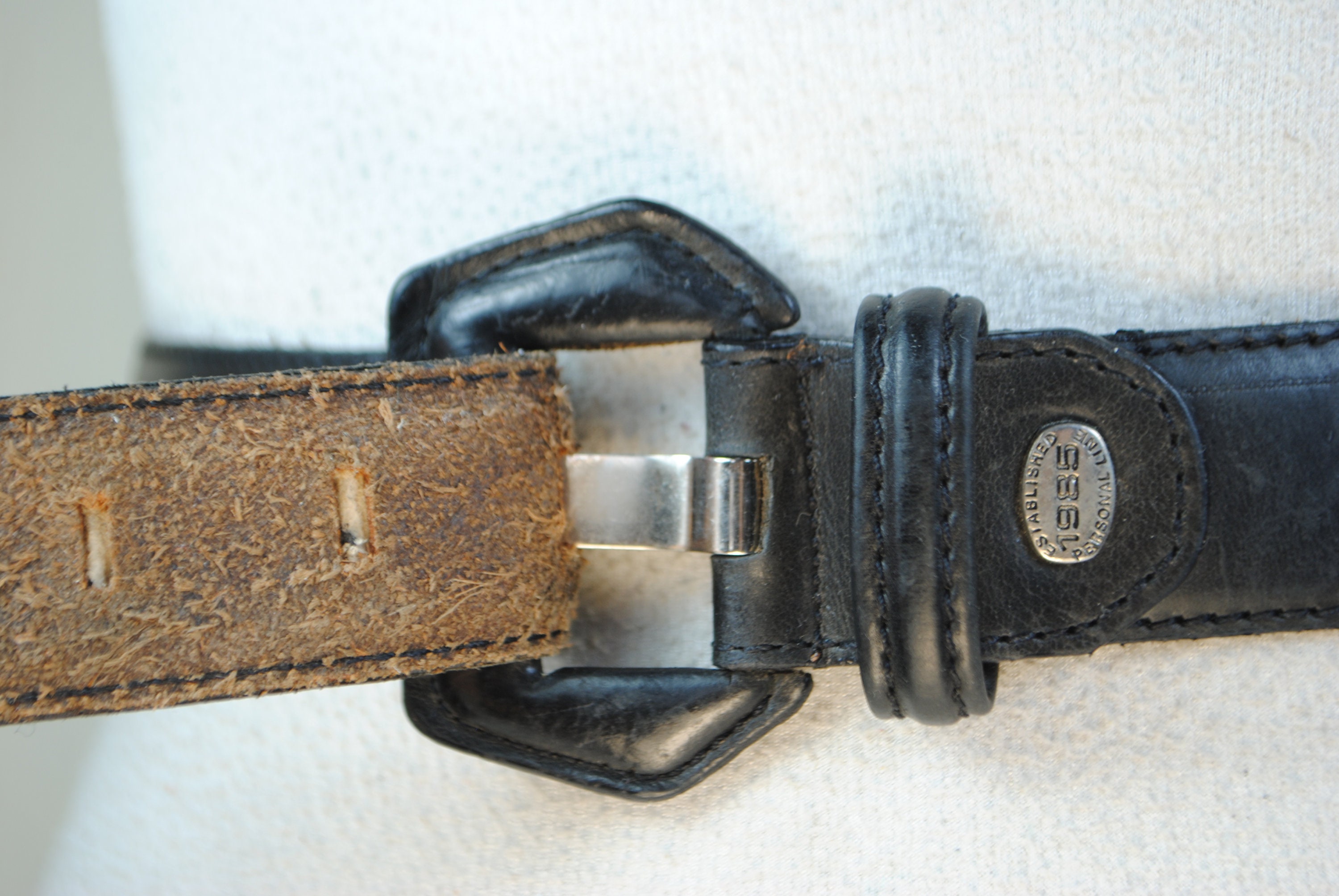 Worth Black and Tan Geometric Women\'s Belt Stamped Leather Belt - Geometry with Geometric Patterns  main image 4