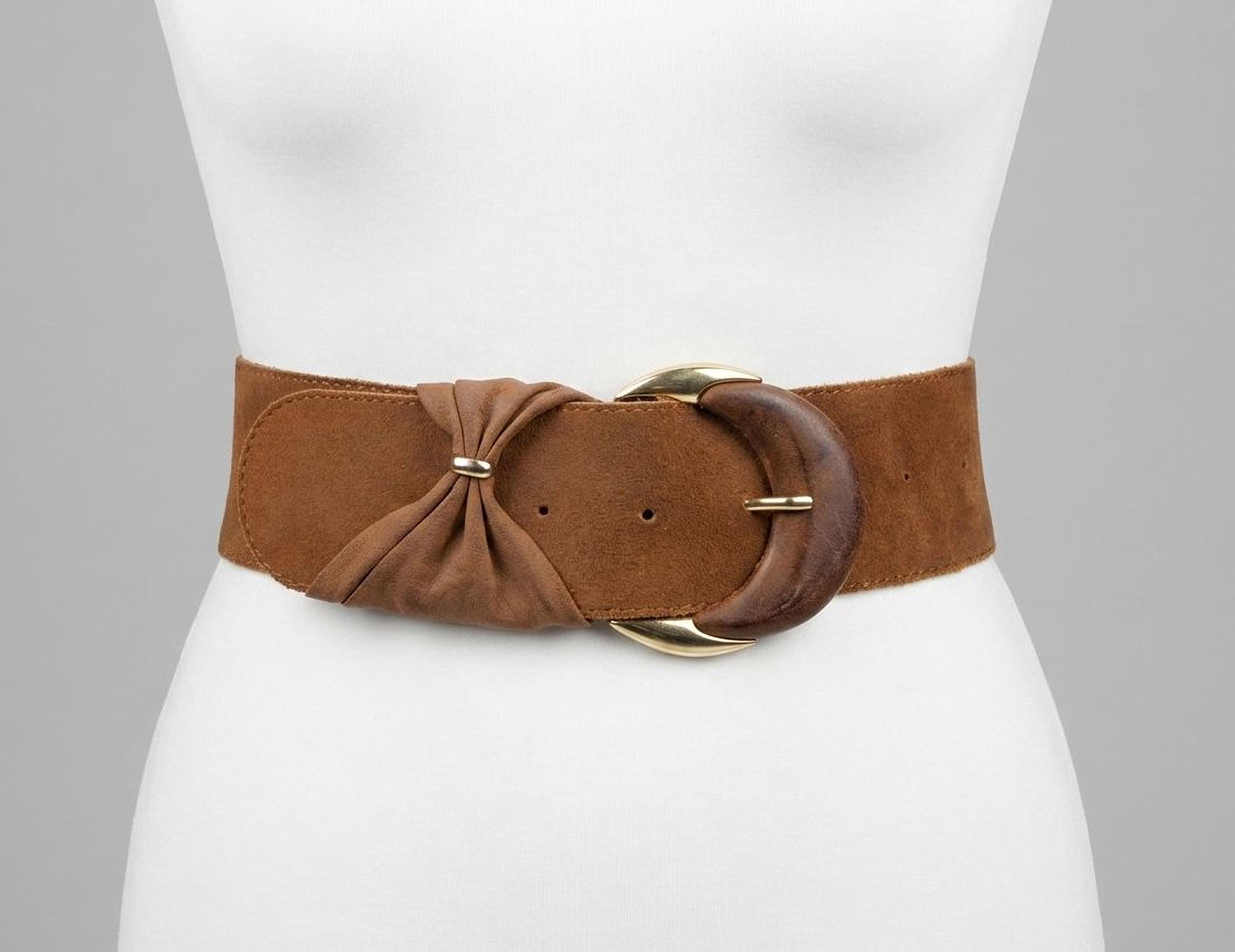 Genuine Leather Wide Suede Brown
Belt with Gold Buckle Size S Brown Suede Belt 1 Inch - Gold Square Buckle - Shop Now main image 3