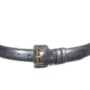 Plain Black Skinny Leather Belt for women with Elegant Gold Buckle, Vintage black belt, Classic Minimalist Waist Belt