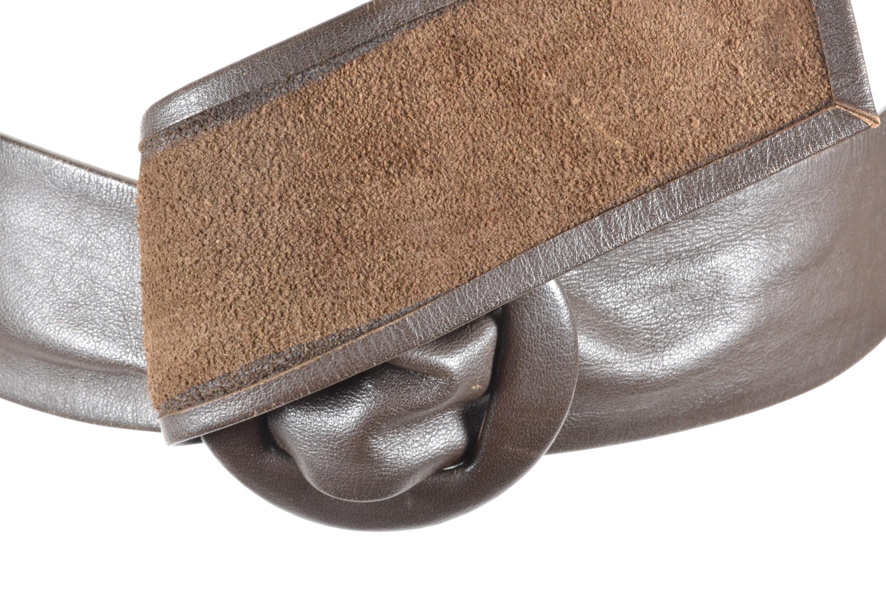 Tan Leather Wrap Belt: Wide Waist Belt With Round Buckle - Etsy display picture 3