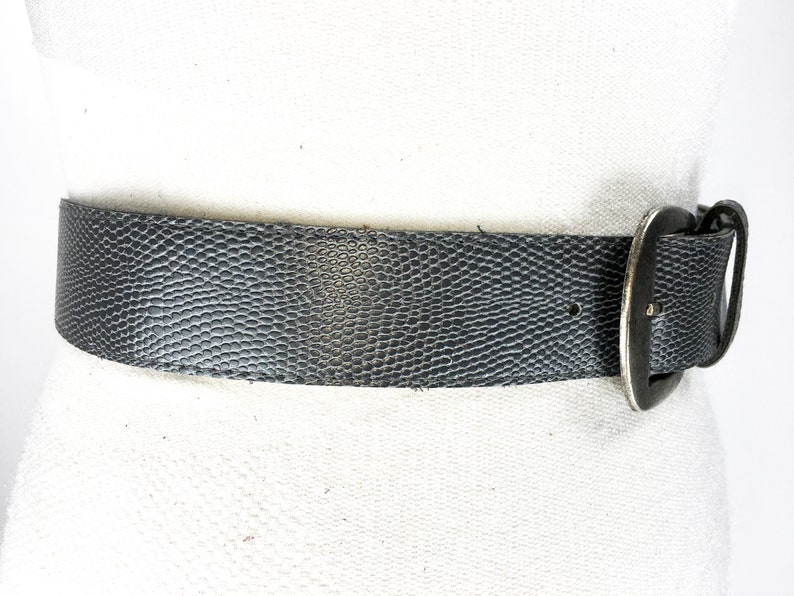1980s gray lizard Pattern belt belt for women
