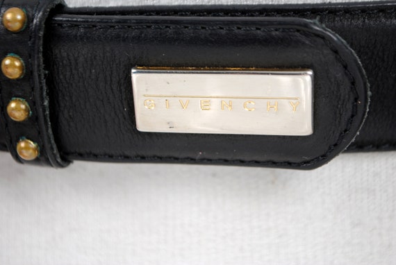 GIVENCHY Black Riveted Leather Belt Women with Bl… - image 9