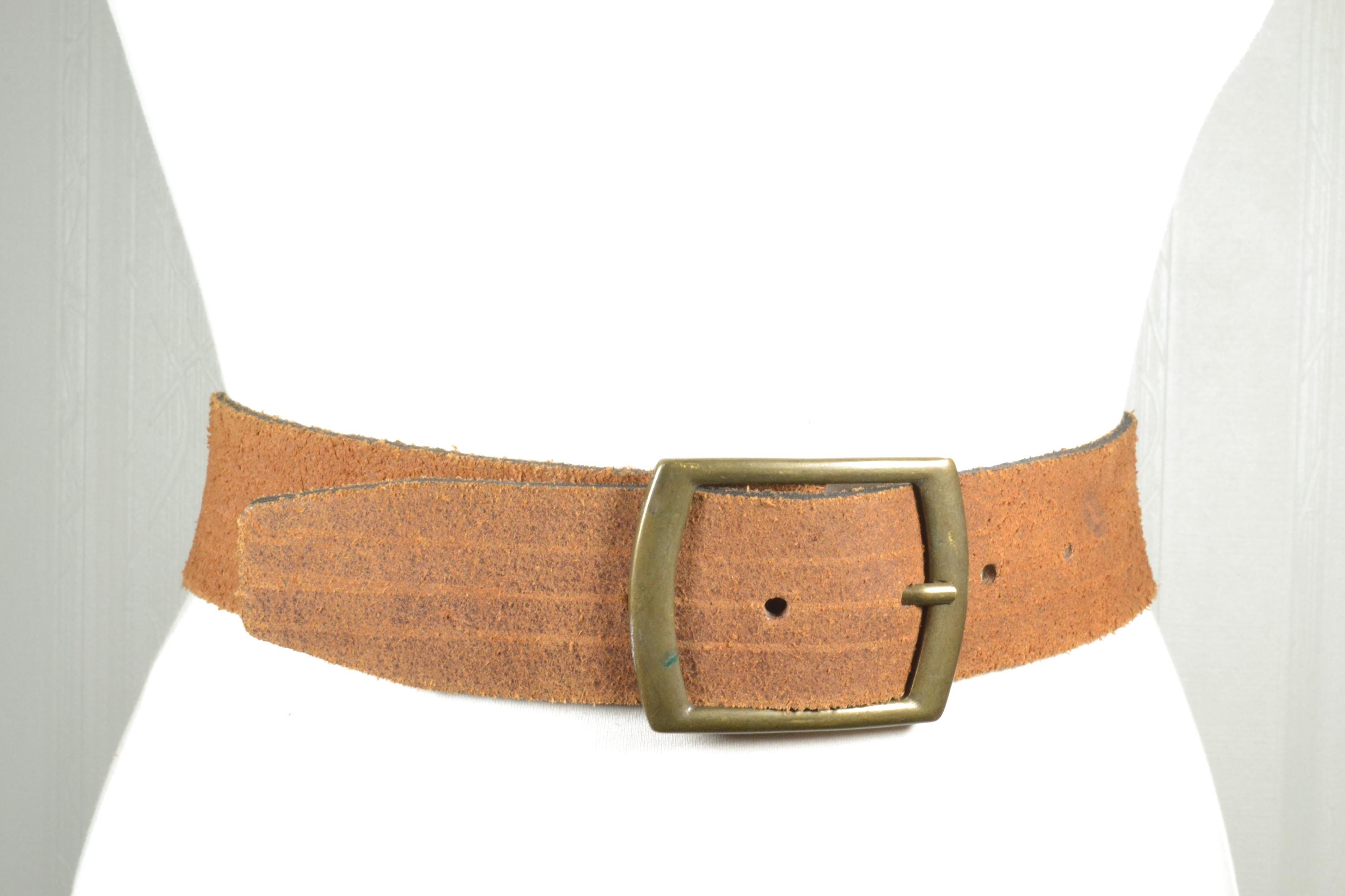 Wide Brown Leather Belt: Vintage Southwestern Boho Style - Etsy display picture 2