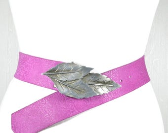 80s Waldorf Creations Belt: Retro Suede, Snakeskin & Lucite  display picture 1