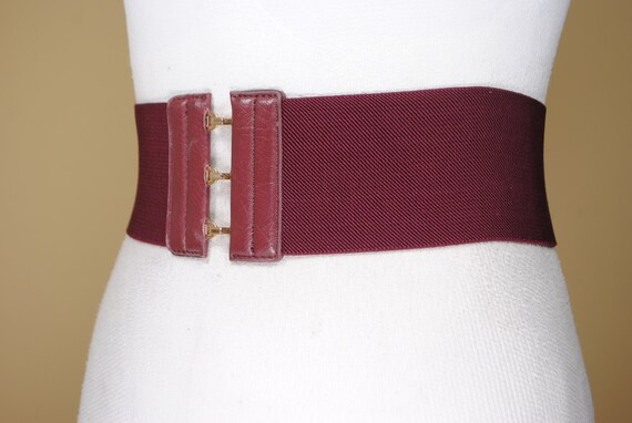 Wide maroon elastic belt - image 6