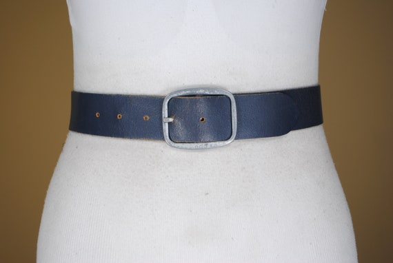 80-90 cm 31-35 Vintage 90s Black Braided Leather Waist Belt