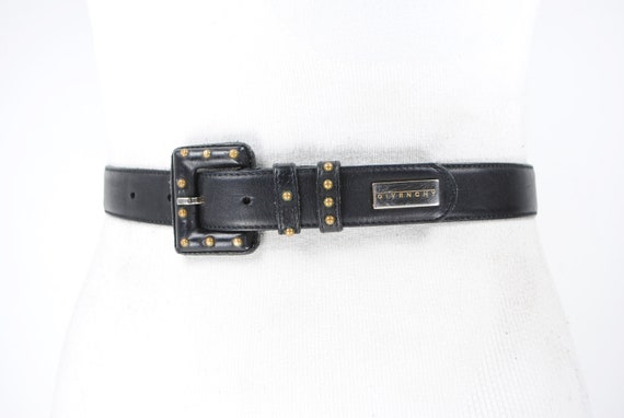 GIVENCHY Black Riveted Leather Belt Women with Bl… - image 7