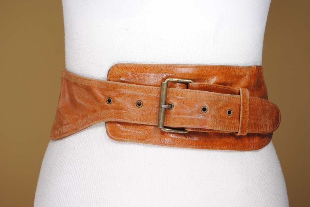 Larp Belt Asymmetrical Beltwide Tan Brown Leather Waist Belt - Etsy