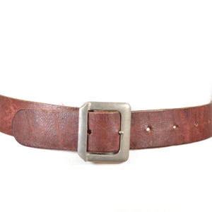 Minimalist Tan Leather Belt with Silver Buckle, Wide Boho Waist Belt for Women, Natural Undyed Leather Belt, Adjustable Bohemian Belt