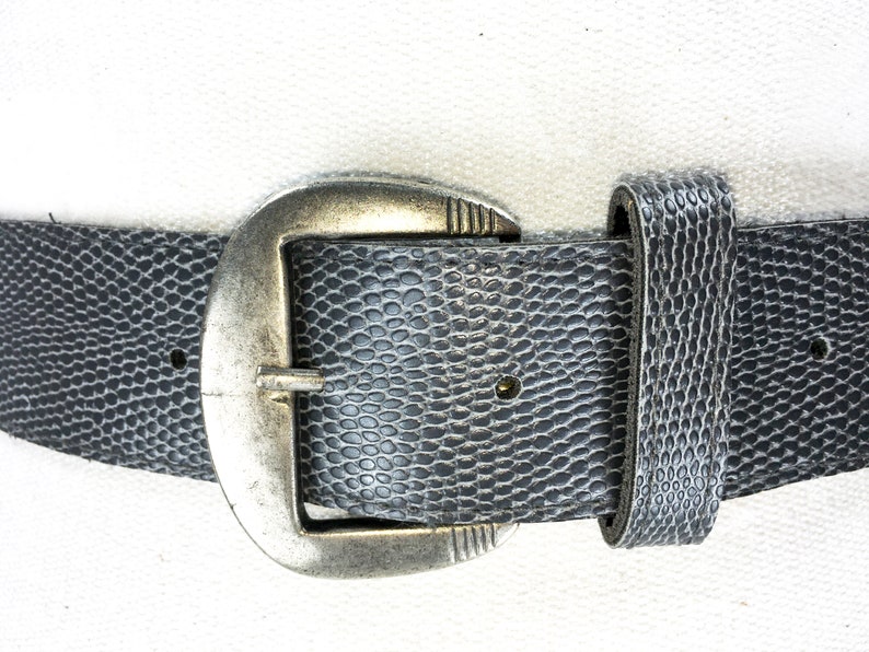 1980s gray lizard Pattern belt belt for women