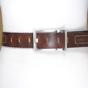 Vintage Armani Jeans Belt, chocolate brown leather belt for women