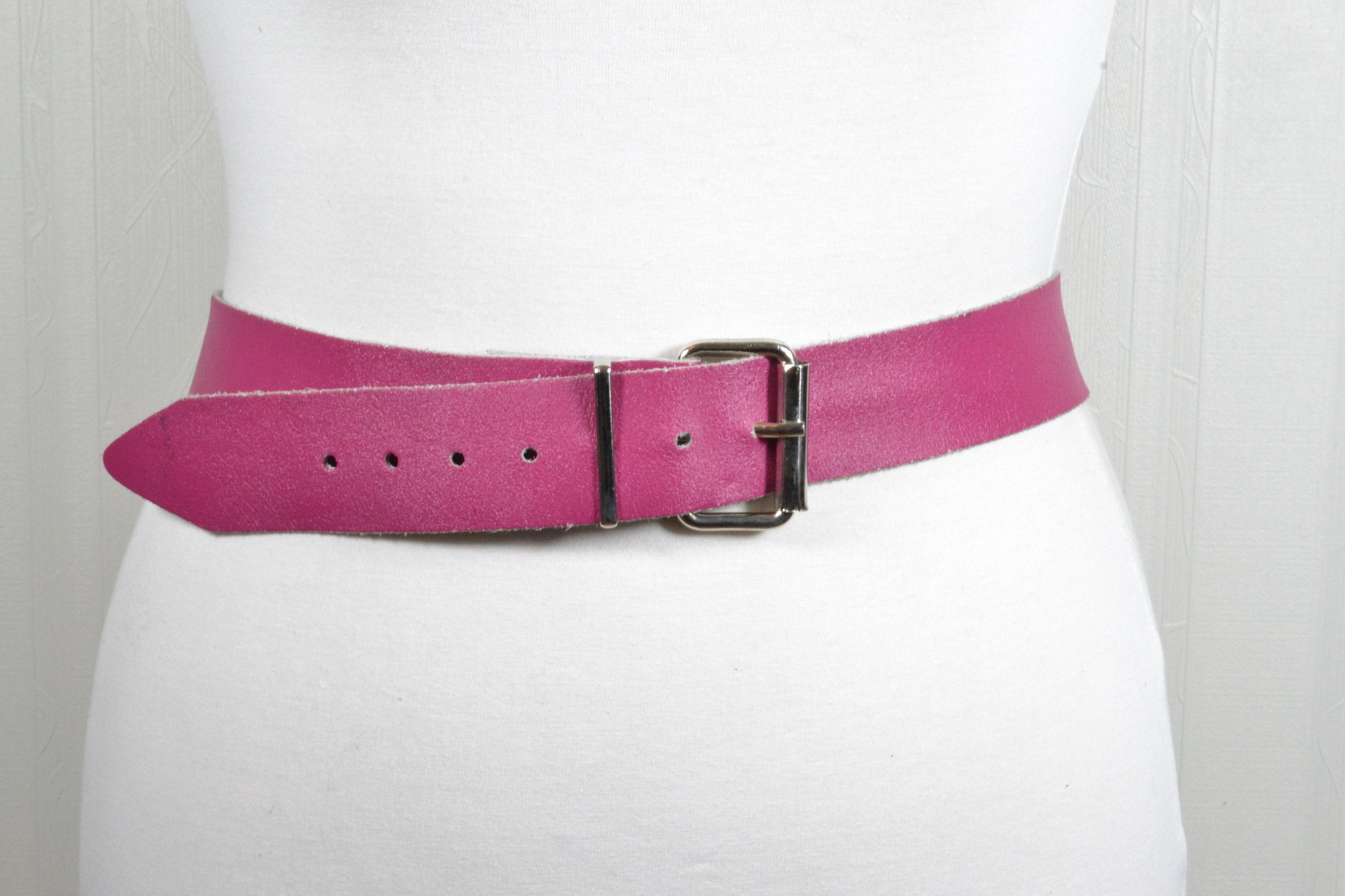 Elegant Pink Suede Silver Buckle Women\'s Belt XS Suede Square Buckle Belt - Fuchsia | BeltBe | Wolf & Badger main image 4