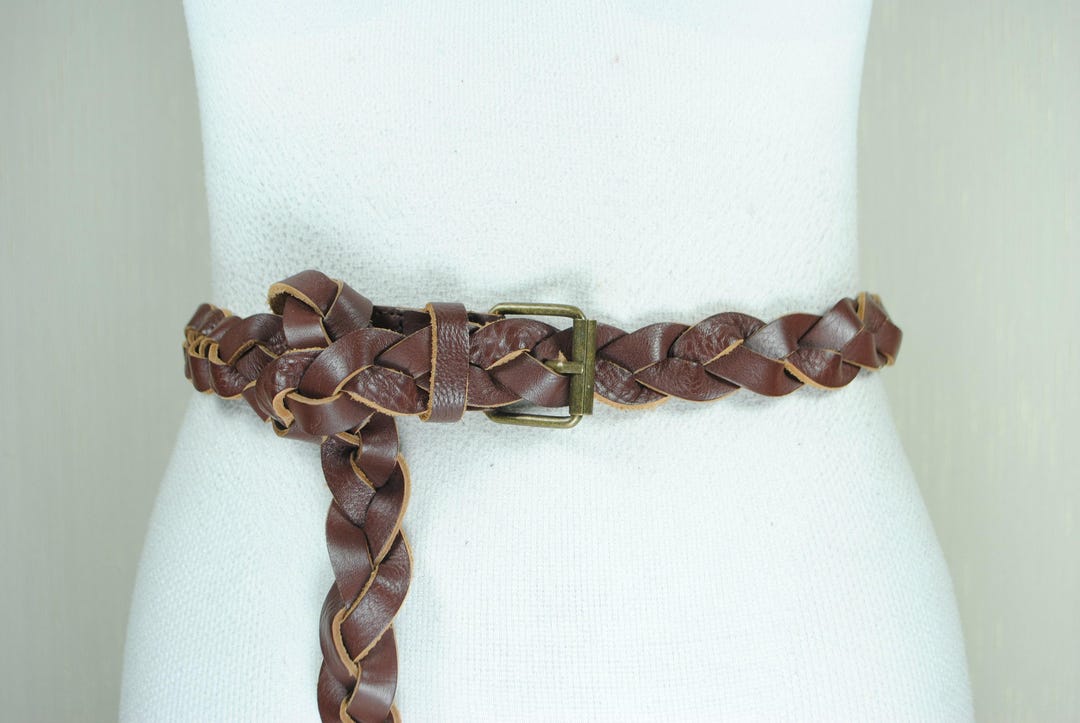 Boho Suede Braided Fringe Tie Belt | Two-Tone Tan & Brown Cutout Leather Free People Blaire Fringe Wrap Belt Suede Studded Wide Tie  main image 3