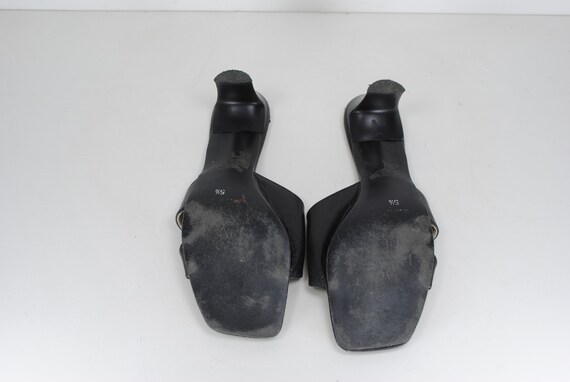 1990s minimalist black mules with square block he… - image 10