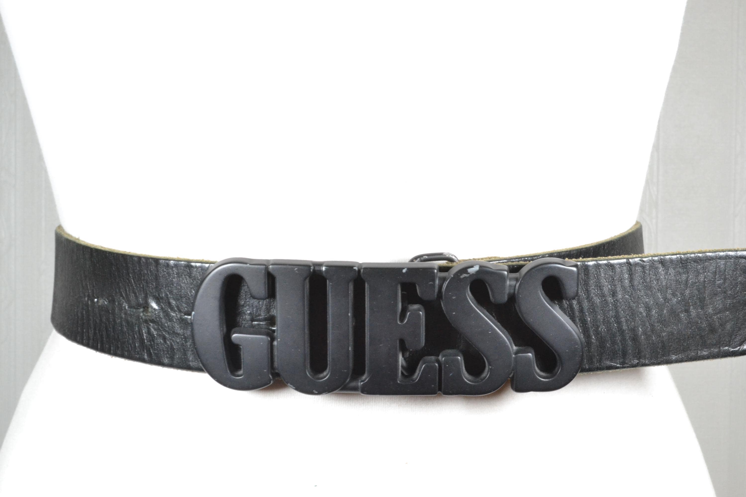 Vintage GUESS Logo Black Leather Belt, Made in Italy - Etsy