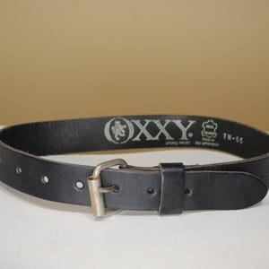 Plain Black Leather Belt with Silver Buckle, XS S Size, Country cowgirl belt, kids belt