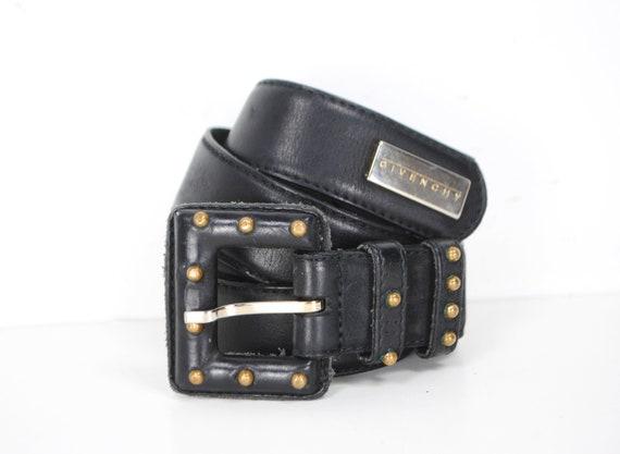 GIVENCHY Black Riveted Leather Belt Women with Bl… - image 2