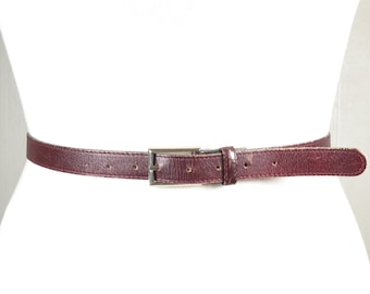 小物 vintage lether narrow belt burgundy Buy Burgundy Red Premium Made In Italy Leather Micro Skinny Belt