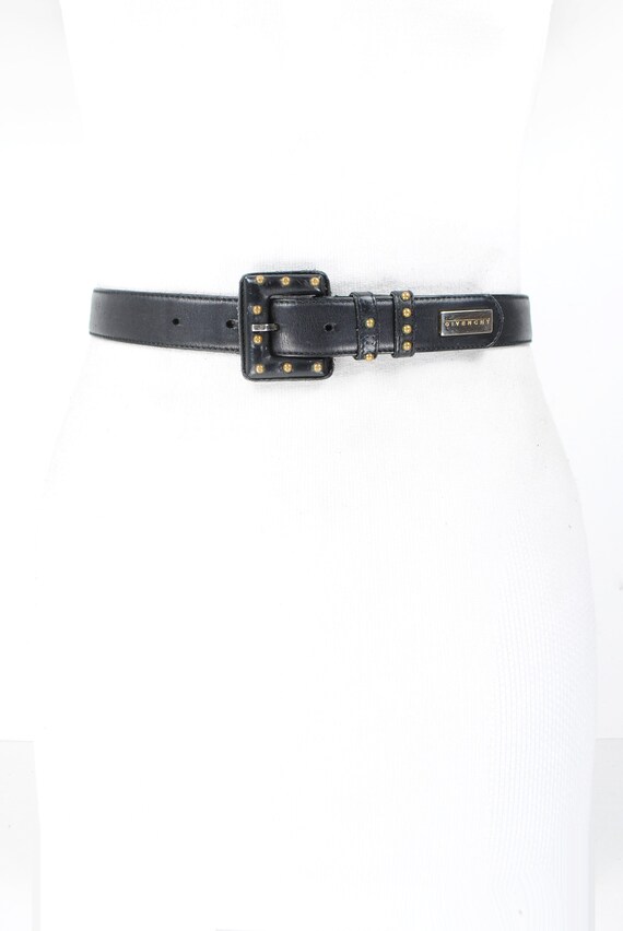 GIVENCHY Black Riveted Leather Belt Women with Bl… - image 4