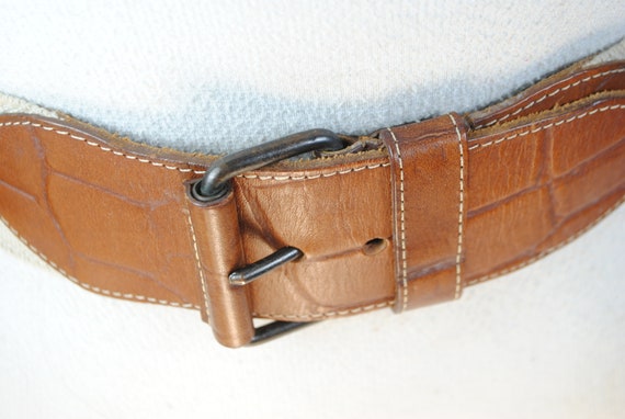 Beige Tan Brown Elastic Stretch Waist Belt for Wo… - image 3