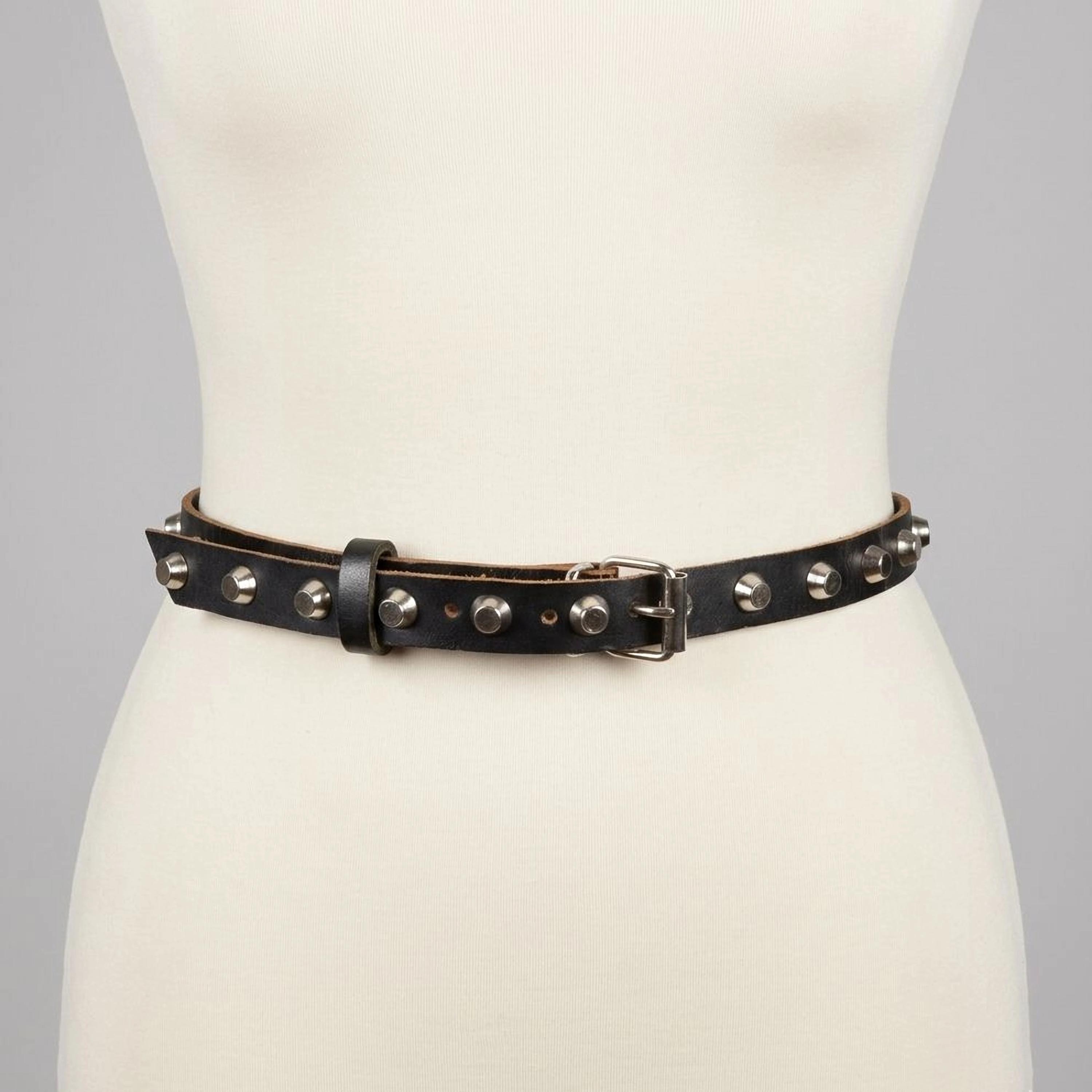 Skinny Leather Studded Belt for Jeans and Dresses - Punky Style Se2e4afb7d85d401a9ae0a8ce7c9ff  main image 4
