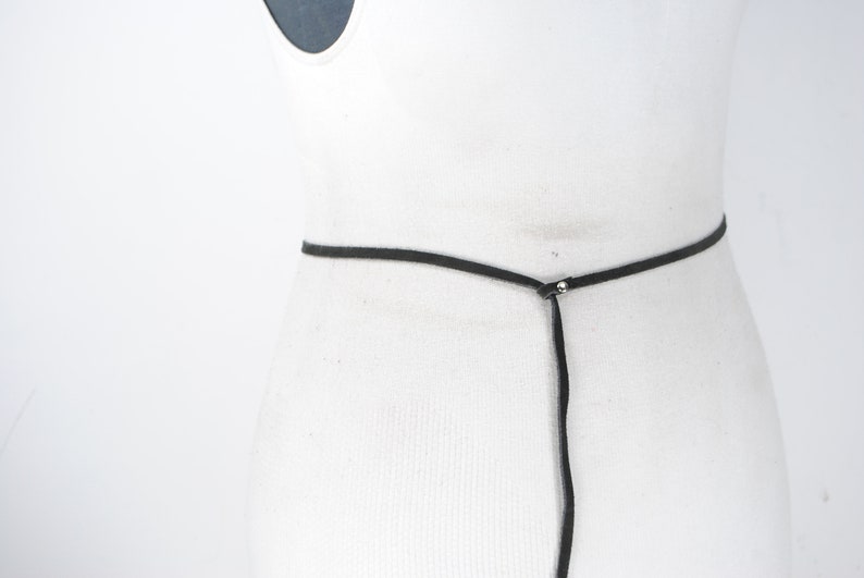 80s Vintage Black Suede Collar for Women