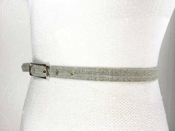 1980s Gray skinny woven cotton belt for women - image 6