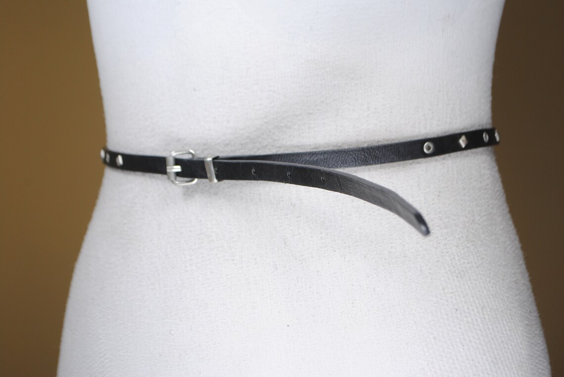 Shrink Studded belt in black pewter for punk, goth and rocker