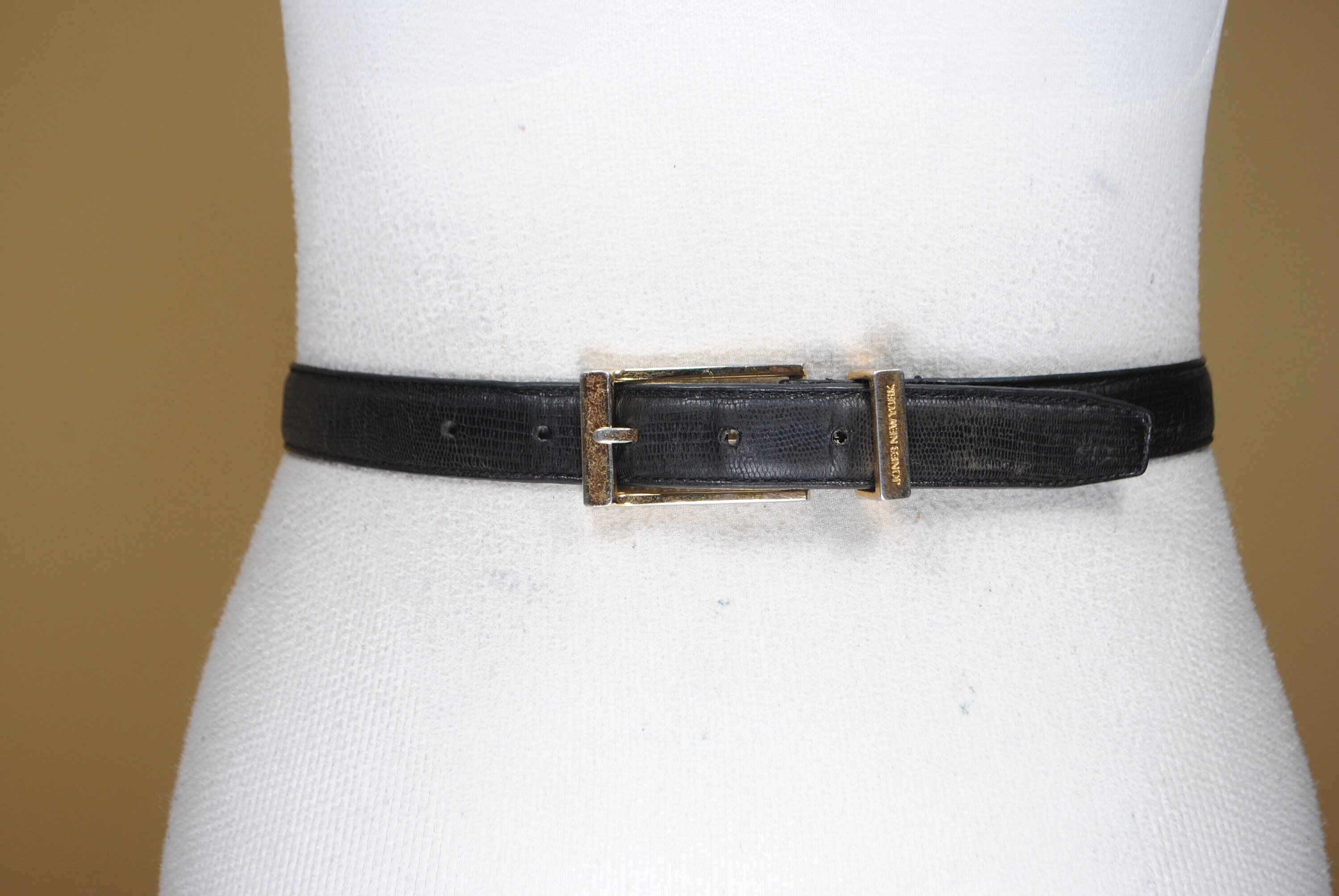 Vintage Signature ECHO Genuine Lizard Skin Black Belt Gold Rope Buckle Size M il_fullxfull.6702706706_pr11.jpg main image 3