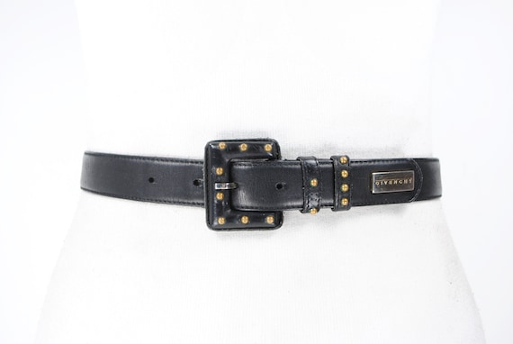 GIVENCHY Black Riveted Leather Belt Women with Bl… - image 1