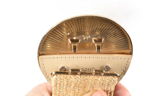Wide Woven Stretch Belt: Gold Sunburst Buckle, Boho Chic - Etsy display picture 1