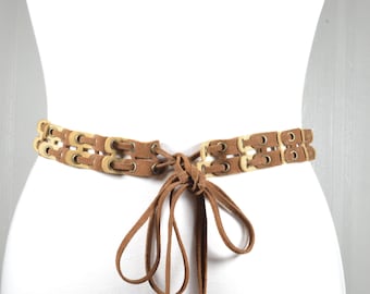 Handmade Suede Laced Belt: Adjustable Boho Western Tie